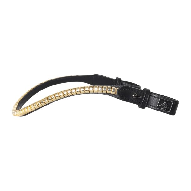 SD Veneziano Browband with Gold clincher. Black.