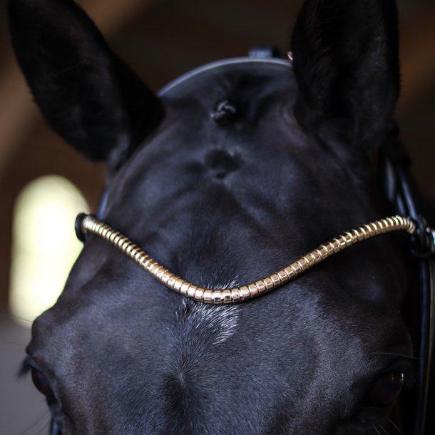SD Veneziano Browband with Gold clincher. Black.