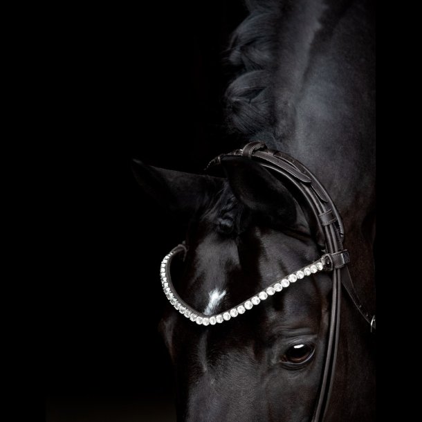 SD Headpiece for Rolled Bridle/rolled double bridle. Black.