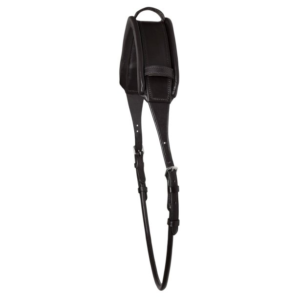 SD Extra wide Headpiece for Rolled double Bridle. Black.