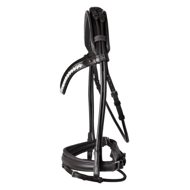 SD Duke de Niro II Rolled Bridle. Black/Black. 