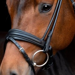 SD Noseband for rolled Bridle. Black/Black.