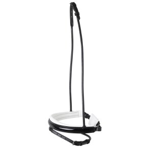 SD Noseband for rolled Bridle. Black/White/Patent.