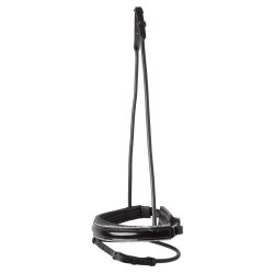 SD Noseband for rolled Bridle with tiny crystal rocks. Black/Black.