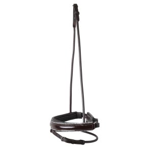 SD Noseband for rolled Bridle with tiny crystal rocks.Brown/Brown.