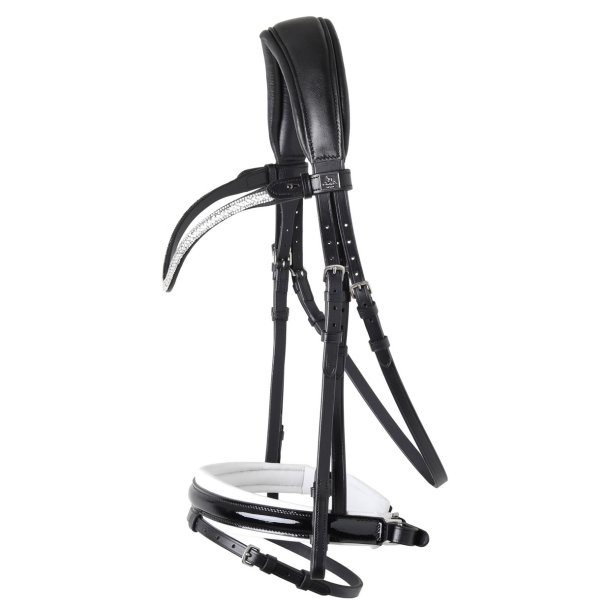 SD Gracieux bridle. Black/White/PT.