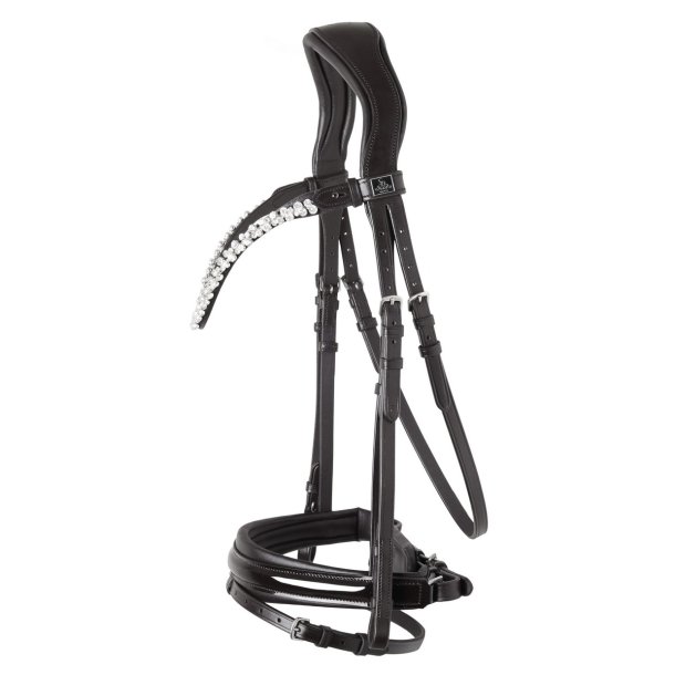 SD Romanov bridle. Black/Black/PT.