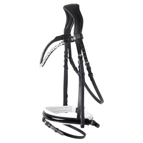 SD Romanov bridle. Black/White/PT. 