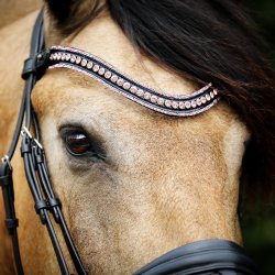 SD Diamond Extreme Browband. Black/Rose.