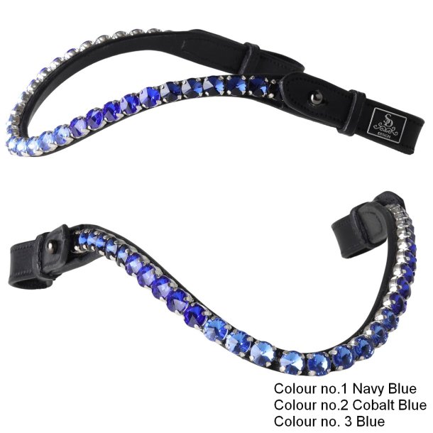 SD Bespoke Browband. 10mm Crystals. DEMO. Navy mix. Cob.