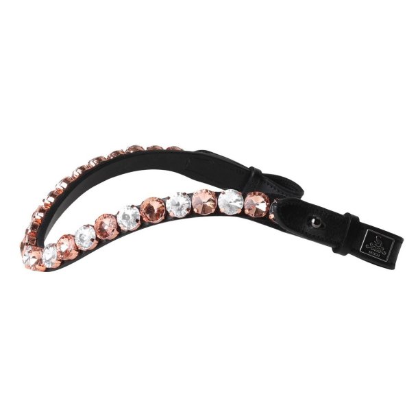 SD Bespoke Browband. 14mm Crystals. DEMO. Rose Gold/Crystal. Full.