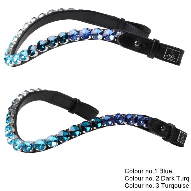SD Bespoke Ombre Browband. 3 optional colours of 14mm Crystals.