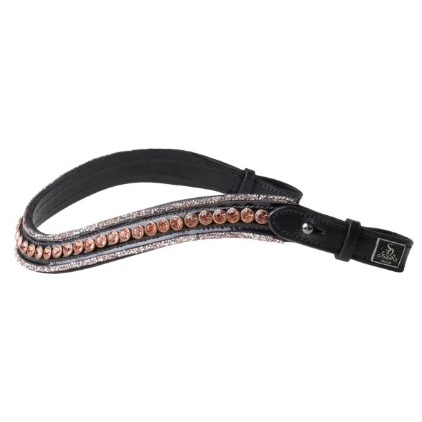 SD Diamond Extreme Browband. Black/Rose Gold.