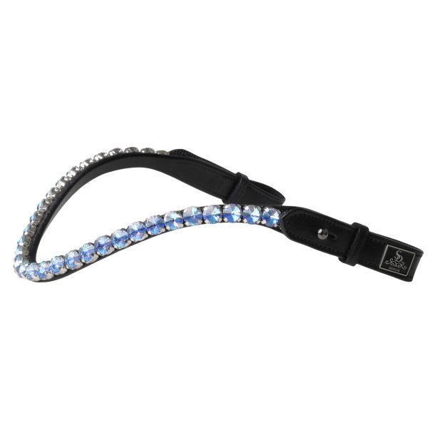 SD Bespoke Browband Blue Mix. 10mm Crystals.