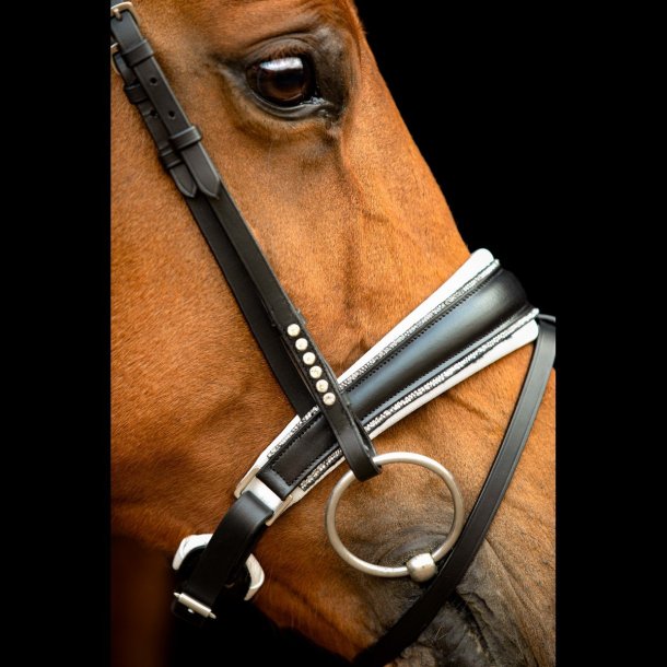 SD Cheek piece with Crystals. Black.