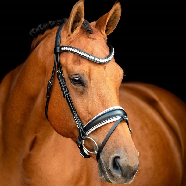 SD Cheek piece with Crystals. Black.