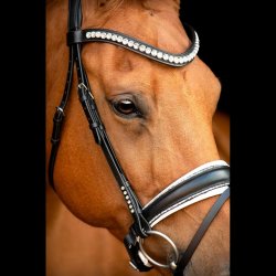 SD Cheek piece with Crystals. Black.