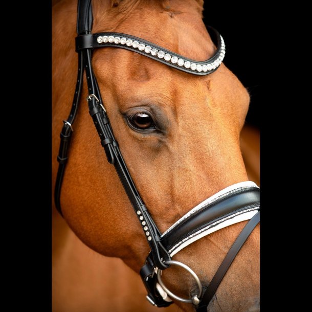 SD Cheek piece with Crystals. Black.
