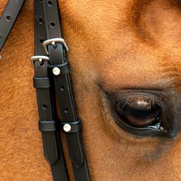 SD Cheek pieces with 2 crystals. Black.