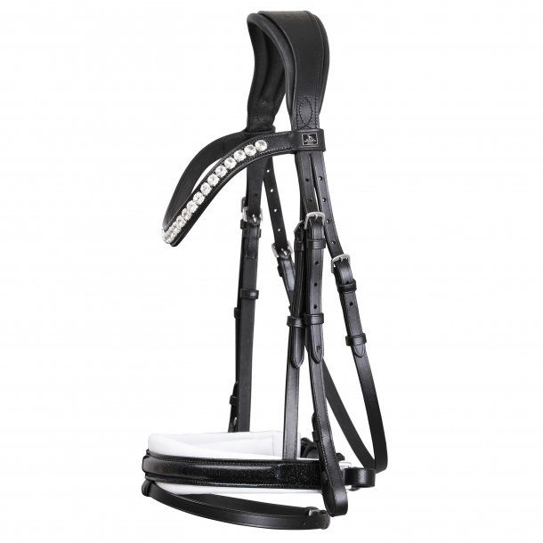 SD Mystery bridle. Black/White. 