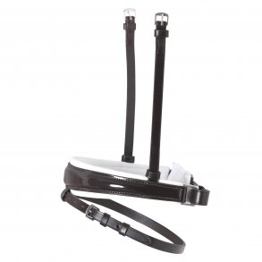 SD Noseband Brown/White/Patent. PONY.