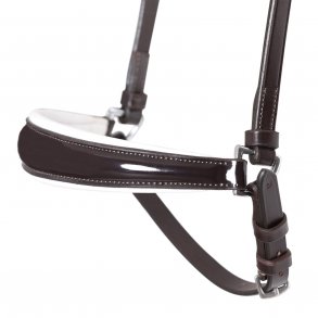 SD Drop Noseband Brown/White/Patent. 