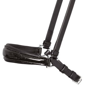 SD Drop Noseband Black/Black/Glitter Patent. 