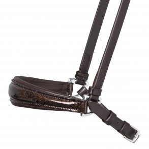 SD Drop Noseband Brown/Brown/Glitter Patent. 
