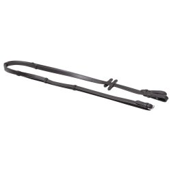 SD Leather reins with stoppers. Black.