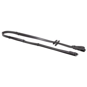 SD Leather reins with stoppers. Black.