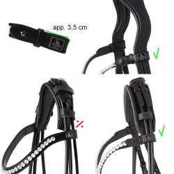 SD Veneziano Browband with Gold clincher. Black.